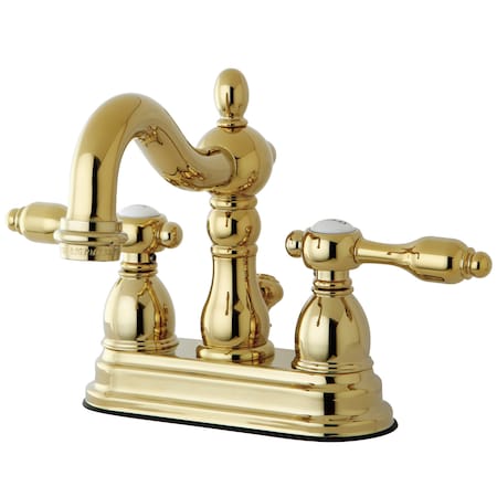 4 Centerset Bathroom Faucet, Polished Brass